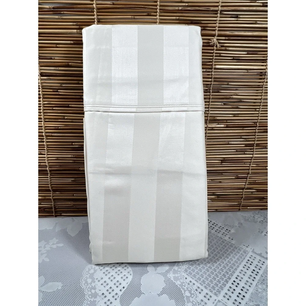 Wamsutta Dream Zone 2 Pillowcases 1000 Thread Count Pima Cotton StripeIVORY KING